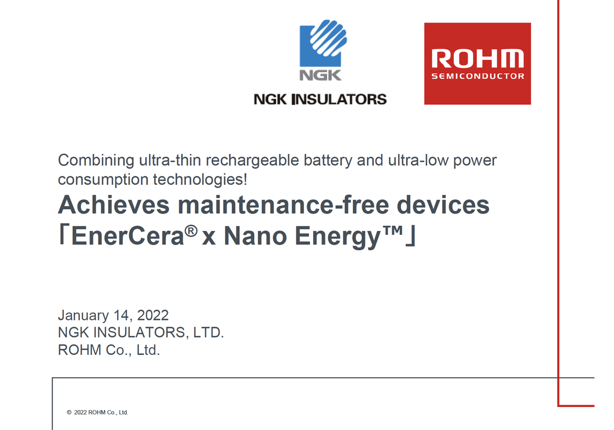 Achieves maintenance-free IoT devices EnerCera × Nano Energy