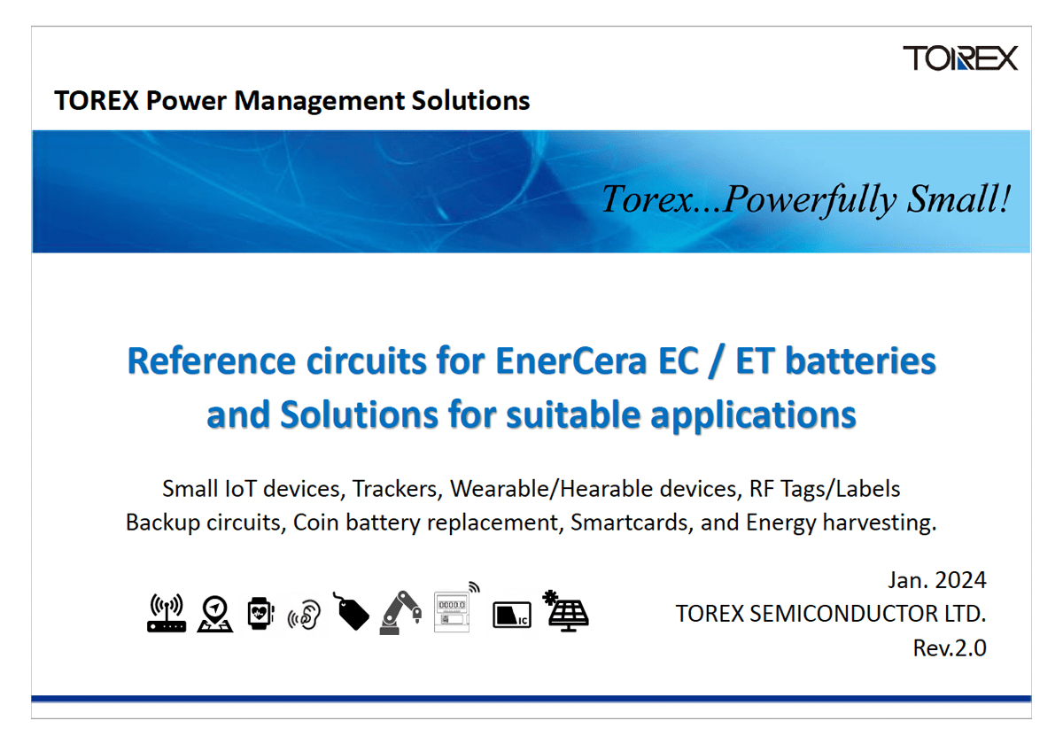 Reference circuits for EnerCera EC / ET batteries and Solutions for suitable applications